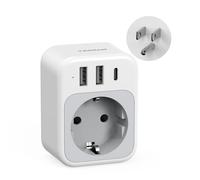 TESSAN Adaptateur Prise USA avec 1 USB C et 2 USB A