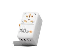 TESSAN GaN Adaptateur Prise Universelle, Charge Rapide 100W, Chargeur Universel de Voyage avec 2 USB C et 2 USB A, Adaptateur Internationale vers Anglaise USA Japon Australie Thailande