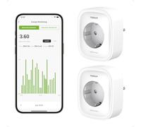 TESSAN Lot de 2 Prise Connectée et Intelligentes, Smart Life Prise Connectée WiFi, 3680 W Prise Programmable avec Commande Vocale, Contrôle à Distance et Minuteur, Compatible avec Alexa, Google Home