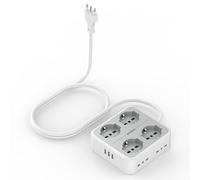 TESSAN Multiprise avec 8 Italie Sortie AC et 3 USB, Bloc Prise avec Interrupteur et Rallonge Electrique 2 Mètres, Convient pour la Maison, Bureau