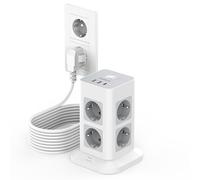 TESSAN Multiprise avec Interrupteur, Rallonge Electrique 10M, Gris