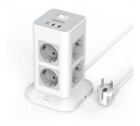 TESSAN Multiprise avec Interrupteur, Rallonge Electrique 2M, Gris