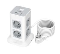 TESSAN Multiprise avec Interrupteur, Rallonge Electrique 2M, Gris