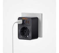 TESSAN Multiprise avec USB C 30W, Chargeur Murale Prise avec 4 USB, Noir