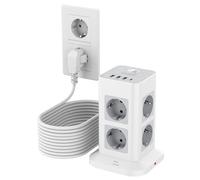TESSAN Parafoudre Tour Multiprise avec Interrupteur, Rallonge 10m
