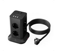 TESSAN Parafoudre Tour Multiprise avec Interrupteur, Rallonge Electrique 2m