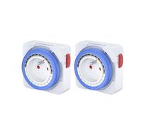 TESSAN Prise Minuteur Programmable 24 Heures, Programmateur Courant 3680W, Timer Prise Electrique à 96 Segments, Intervalle de 15 Minutes, Minuterie de Cycle Quotidien, pour Lampes