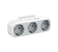 TESSAN Prise Multiple Electrique USB, Multiprise Murale 3 Sortie AC et 2 Ports USB, 5 en 1 Secteur avec Interrupteur, Convient pour Domicile Bureau, Compatible avec Phone, Pad, Gris