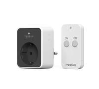 TESSAN Prise Telecommande sans Fil 30,5M, 3600W Prise Connectée avec Interrupteur, Electrique avec Telecommande à Aimantation, Commandée pour Lampe et Électroménager, Noire