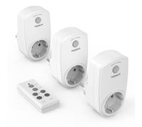 TESSAN Prise Telecommande sans Fil, Portée de 25M, Lot de 3, Blanc