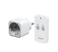 TESSAN Prise Télécommandée Programmable, Portée 30,5 M Prise Telecommande Sans Fil, Intérieures avec Interrupteur, pour Décoration de Noël, Électroménager, Éclairage, 2300 W, blanc