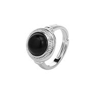 Tesselite Bague en Cristal d'interface Ronde en Pierre Rouge améthyste Naturelle Ouverture réglable Simple créatif Unisexe Tout-Match Bijoux d'été - 1 pièce Obsidienne Taille Unique