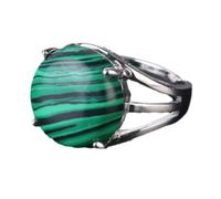 Tesselite Bague en Pierre - Bague en Cristal pour Femme Bague en Pierre Naturelle Bague en Perles Aventurine Verte Améthyste Quartz Blanc Bijoux de fête, Malachite, Taille Unique
