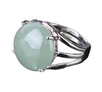 Tesselite Bague en Pierre - Bague en Cristal pour Femme Bague en Pierre Naturelle Bague en Perles Aventurine Verte Améthyste Quartz Bijoux de fête Blanc,Aventurine Verte,Taille Unique