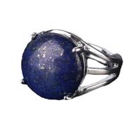 Tesselite Bague en Pierre - Bague en Cristal pour Femme Bague en Pierre Naturelle Bague en Perles Aventurine Verte Améthyste Quartz Blanc Bijoux de fête, Lapis Lazuli, Taille Unique
