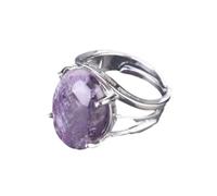 Tesselite Bague en Pierre - Bague pour Femme en Pierre Naturelle, Quartz Rose, Cristal Violet, Anneaux d'ouverture, Opale, Perle Ovale, Taille réglable, Bijoux de fête, améthyste, Taille Unique