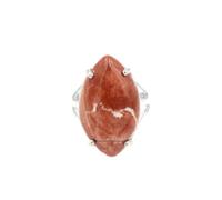 Tesselite Bague en Pierre - Pierre Naturelle Cristal Marquise Ouverture Bague réglable Cadeau de Vacances créatif Fait à la Main pour Hommes et Femmes Couple à la Mode,Jaspe Rouge,Taille Unique