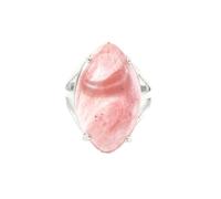 Tesselite Bague en Pierre - Pierre Naturelle Cristal Marquise Ouverture réglable, Cadeau de Vacances créatif Fait à la Main pour Hommes et Femmes, Couple à la Mode, Cristal de pastèque, Taille Unique