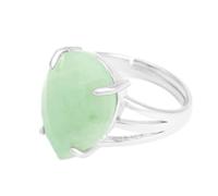 Tesselite Bagues en Pierre - Bague en Pierre Naturelle pour Femmes à Facettes Goutte d'eau Cristal améthystes Quartz Ouvert réglable Bague Bijoux, Aventurine Verte, Taille Unique