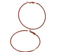 Tesselite Boucles d'oreilles en Acrylique - Bohème Jaune Blanc Plage 6 cm Boucles d'oreilles créoles Fines Mode 15 Couleurs Bijoux d'oreille de Niche pour Femmes-1 pièce, Marron, Taille Unique