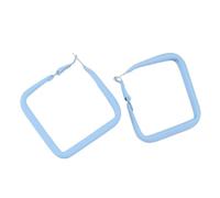 Tesselite Boucles d'oreilles en Acrylique - créoles géométriques Jaunes et Rouges exagérées Simples Boucles d'oreilles carrées Couleur Bonbon pour Femme - 1 pièce, Bleu Clair, Taille Unique