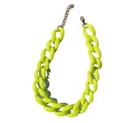Tesselite Collier Acrylique Polyvalent à la Mode Collier Acrylique Fluorescent Collier coloré d'été Chaîne de clavicule réglable Cadeau pour Petites Amies et Femme, Jaune Fluorescent, Taille Unique