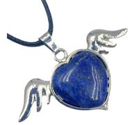 Tesselite Collier d'été personnalisé avec Pendentif en Pierre Naturelle mélangée d'agate Verte Aventurine Bleue Ailes d'ange d'amour pour Hommes et Femmes - 1 pièce, Lapis Lazuli, Taille Unique