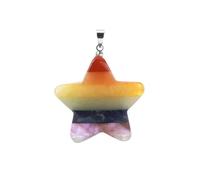 Tesselite Collier en Pierre-7 Chakra Étoile Pendentif Collier pour Hommes Femmes Pierre Naturelle Pierre Pendentifs Bijoux Nouvel an Cadeau,Pendentif,Taille Unique