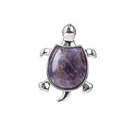 Tesselite Collier Pendentif Tortue en Pierre Naturelle Quartz Rose améthyste Collier Pendentif Tortue Animale Collier de Mode Unisexe à Usage Quotidien, Améthyste, Taille Unique