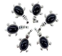 Tesselite Étrange Pierre Naturelle Cristal Pierre précieuse Obsidienne Blanc Turquoise Tortue Pendentif rétro Mignon Unisexe Printemps et Automne Usage Quotidien - aléatoire,Obsidienne,Taille Unique