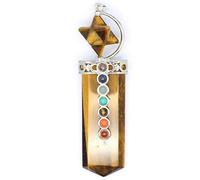 Tesselite Pendentif épée Chakra rétro en Cristal Naturel, Petit Pendentif 7 Couleurs, œil de Tigre, Aventurine Verte, Merkaba, Unisexe, Bijoux d'été Assortis - 1 pièce, œil de Tigre, Taille Unique