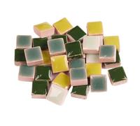 Tesselles mosaique 200 pcs/sac autocollants en céramique faits à la main, pour décorer des carreaux de mosaïque en céramique de 1x1 cm Mosaique verre(Green)