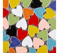 Tesselles Mosaique Carreaux de mosaïque en céramique 100g | Mosaïque créative en forme de cœur, bricolage, fabrication de pierres for artisanat, loisirs artistiques, décoration murale de la maison 47(