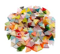 Tesselles mosaique Mosaïque en verre Transparent, Triangle teint, pièce de mosaïque à faire soi-même, pierre de fabrication, 100g Mosaique verre (Color : B)
