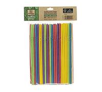 Tessera Bio Products Q0621C3MFSC Lot de 100 pailles en papier flexibles en 5 couleurs Diamètre 0,6 cm Longueur 21 cm