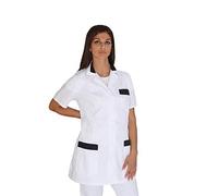 tessile astorino Broderie gratuite - Blouse de travail pour femme - Blanc et noir - Divisa pour maestre, entretien de la perruque, esthétique, école, infanzia - Blouse personnalisée, Blanc, Small