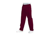 tessile astorino Pantalon de cuisine avec élastique homme et femme - Pantalon Chef Bordeaux - uniforme pour cuisine et restaurant - Fabriqué en Italie, bordeaux, M