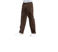 tessile astorino Pantalons de cuisinier et de chef avec élastique - Variété de couleurs - Homme et femme - pour cuisine et restaurant - Fabriqué en Italie, marron, L