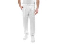tessile astorino Pantalons de cuisinier et de chef avec élastique - Variété de couleurs - Homme et femme - pour cuisine et restaurant - Fabriqué en Italie, Blanc, M