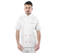 tessile astorino Veste de cuisine pour homme personnalisée - Veste de cuisine Chef - Différentes couleurs - uniforme personnalisable pour restaurant - Fabriqué en Italie, Blanc/Italie M/C, Medium