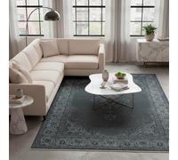 TESSO LIVING Kelim Vintage Tapis Salon Anthracite 120 X 160 cm - Tapis Oriental de Chambre à Poils Courts - Style Berbere