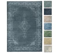 TESSO LIVING Kelim Vintage Tapis Salon Anthracite 230 X 320 cm - Tapis Oriental de Chambre à Poils Courts - Style Berbere
