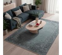 TESSO LIVING Kelim Vintage Tapis Salon Argenté 120 X 160 cm - Tapis Oriental de Chambre à Poils Courts - Style Berbere