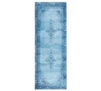 TESSO LIVING Kelim Vintage Tapis Salon Bleu Jeans 80 X 290 cm - Tapis Couloir Oriental de Chambre à Poils Courts - Style Berbere