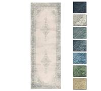 TESSO LIVING Kelim Vintage Tapis Salon Creme 80 X 195 cm - Tapis Couloir Oriental de Chambre à Poils Courts - Style Berbere