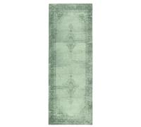 TESSO LIVING Kelim Vintage Tapis Salon Vert Mousse 80 X 290 cm - Tapis Couloir Oriental de Chambre à Poils Courts - Style Berbere