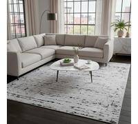 TESSO LIVING Tapis Salon Moderne Gris foncé 120 X 170 cm - Tapis de Chambre Doux à Poils Courts - Design et Confort