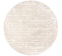 TESSO LIVING Tapis Salon Moderne Rond Blanc cassé 120 cm - Tapis de Chambre Doux à Poils Courts - Design et Confort