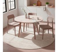 TESSO LIVING Tapis Salon Moderne Rond Blanc cassé 155 cm - Tapis de Chambre Doux à Poils Courts - Design et Confort