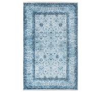 TESSO LIVING Vintage Tapis Couloir Bleu Jean 155cm x 225cm, Tapis Berbere Boho, Poils Courts Lavable, Tapis Antidérapant